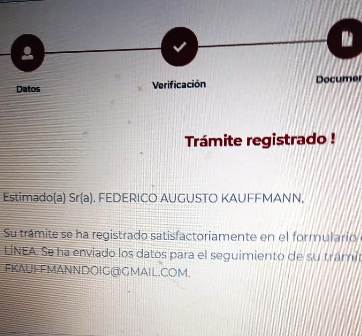 Trmite registrado